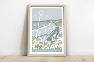 torre abbey sands in torquay,devon. coastal art featuring beach in winter