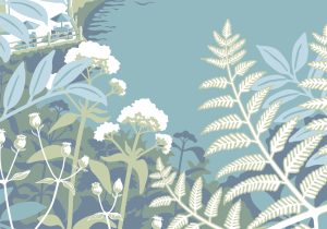 detail of illustration of Anstey's Cove on Torquay, Devon