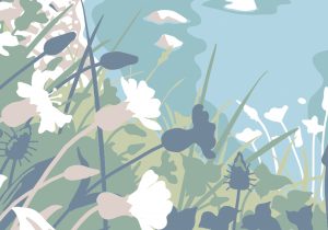 coastal illustration of thatcher point in Torquay, south Devon