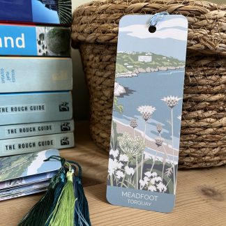 Art bookmark featuring illustration of Meadfoot in Torquay, Devon