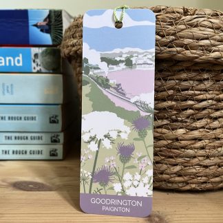 Art bookmark featuring illustration of Goodrington in Paignton, Devon