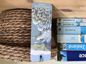 bookmark featuring illustration of Anstey's Cove in Torquay, South Devon