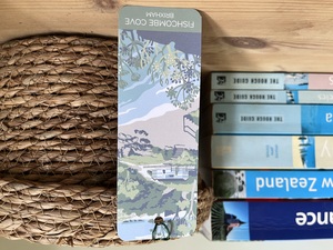 art bookmark featuring illustration of Fishcombe Cove in Brixham,