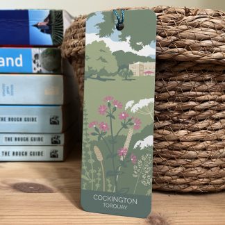 Bookmark featuring illustration of Cockington in Torquay by South Devon artist Beth Hill