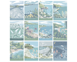 Thumbnails of illustrations for each month on the calendar
