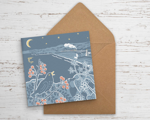 Christmas card with brown envelope