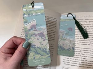 Bookmark feeaturing illustration of Fairy Cove in Paignton, Devon